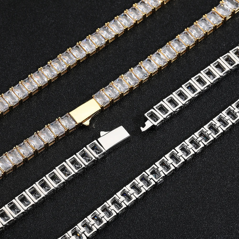 Hip Hop Iced Out CZ Tennis Bracelet Star Chain Jewelry