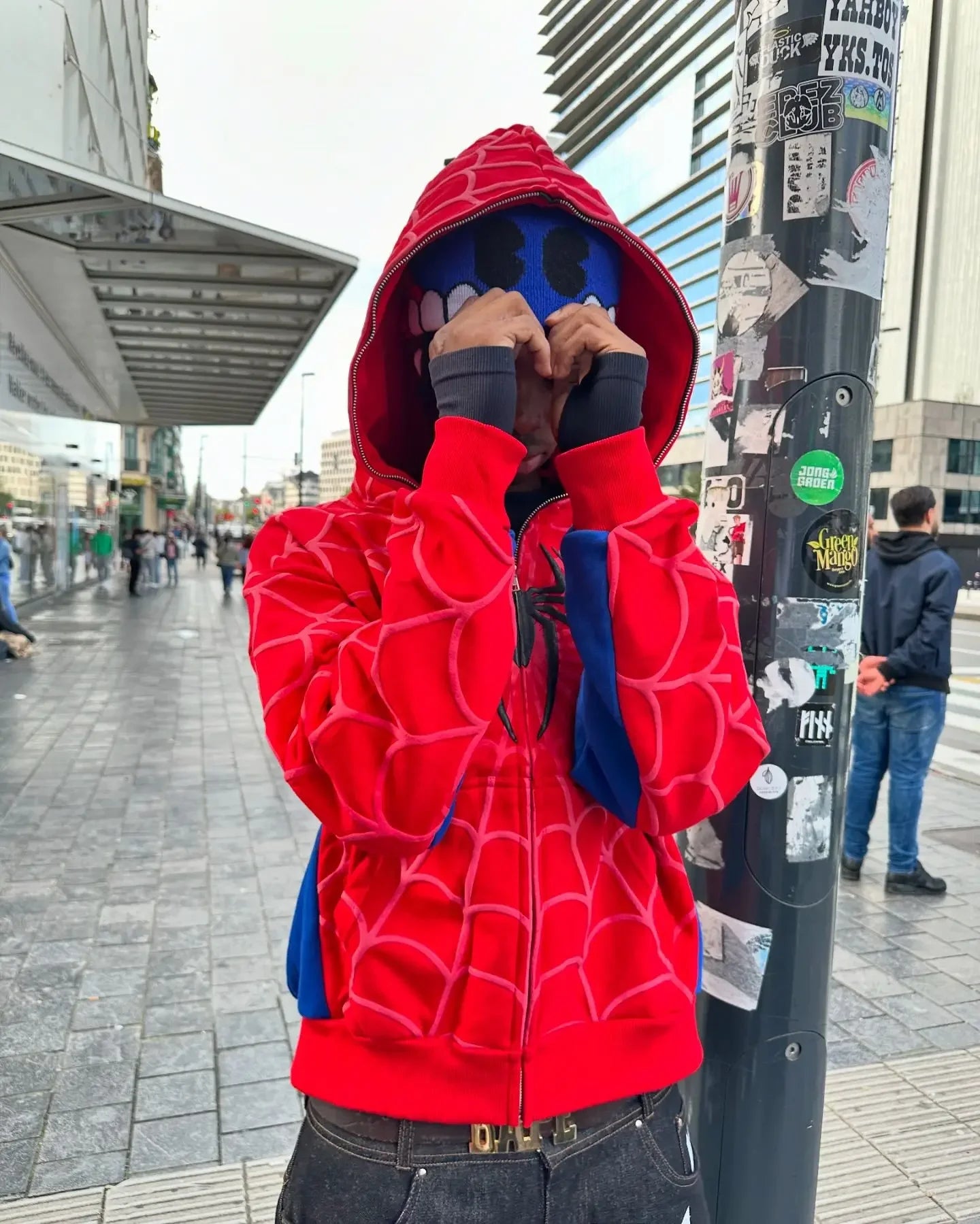 Y2K Gothic Spider Zip Hoodie – Oversized Streetwear
