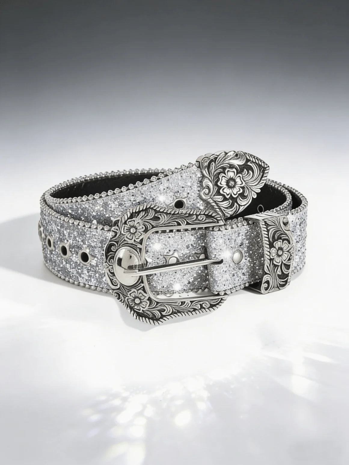 Y2K Western PU Waist Belt With Star Studs For Women