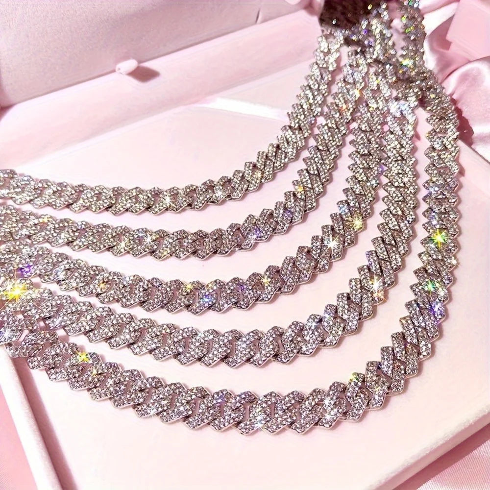 Men's Silver Square Cuban Link Chain Necklace