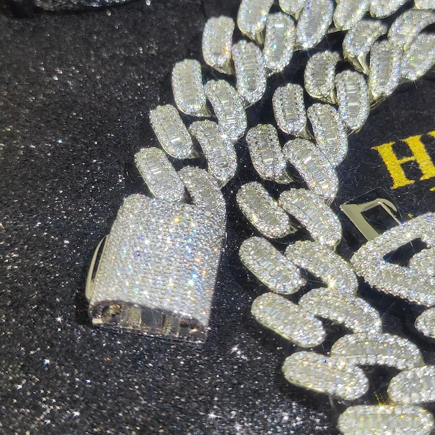 15mm Iced Cuban Link Necklace with Baguette CZ