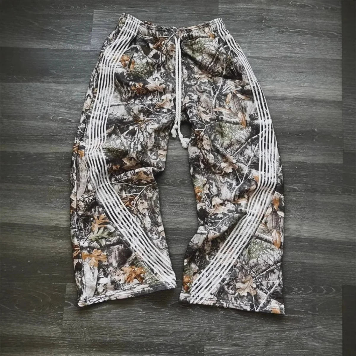 Camouflage Y2K Cargo Joggers With Drawstring Waist