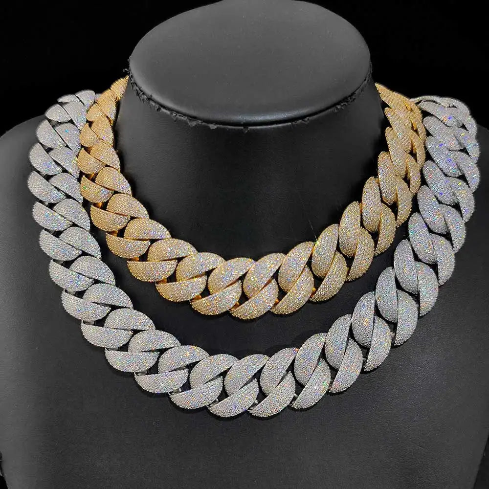 Iced Out Cuban Link Chain Necklace With 5A CZ Stones