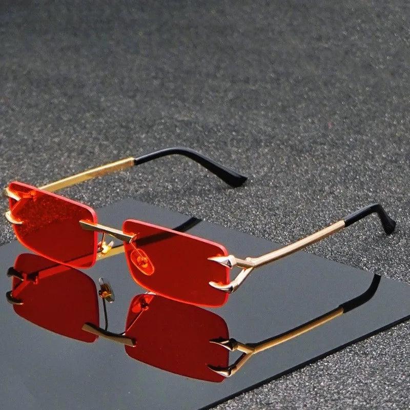 Unisex Frameless Square Fashion Glasses Lightweight