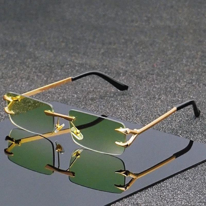 Unisex Frameless Square Fashion Glasses Lightweight