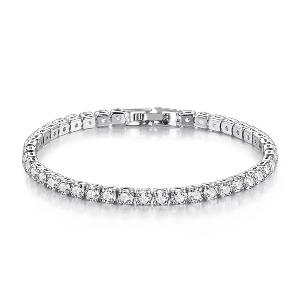 S925 Sterling Silver Zircon Charm Bracelet For Women