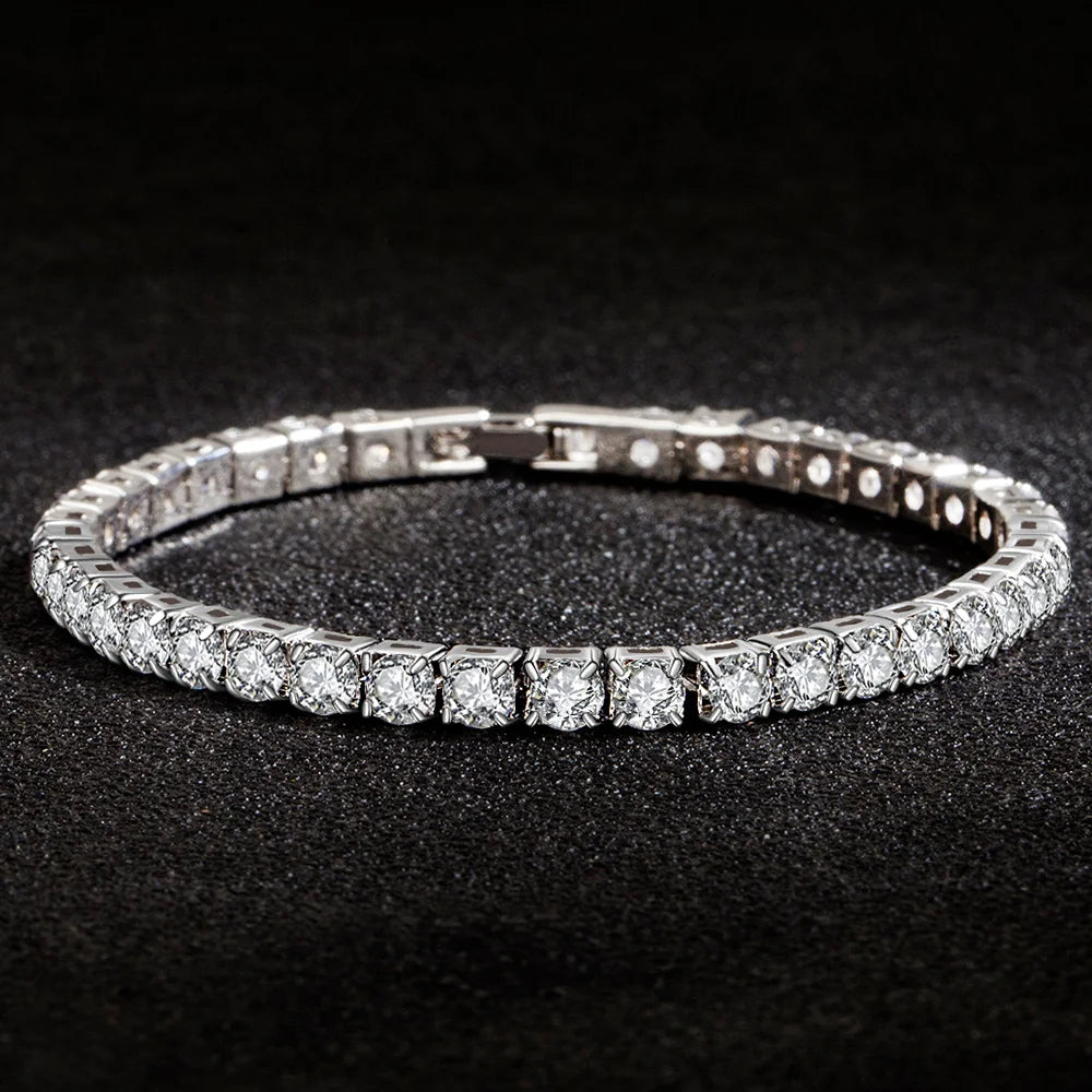 S925 Sterling Silver Zircon Charm Bracelet For Women