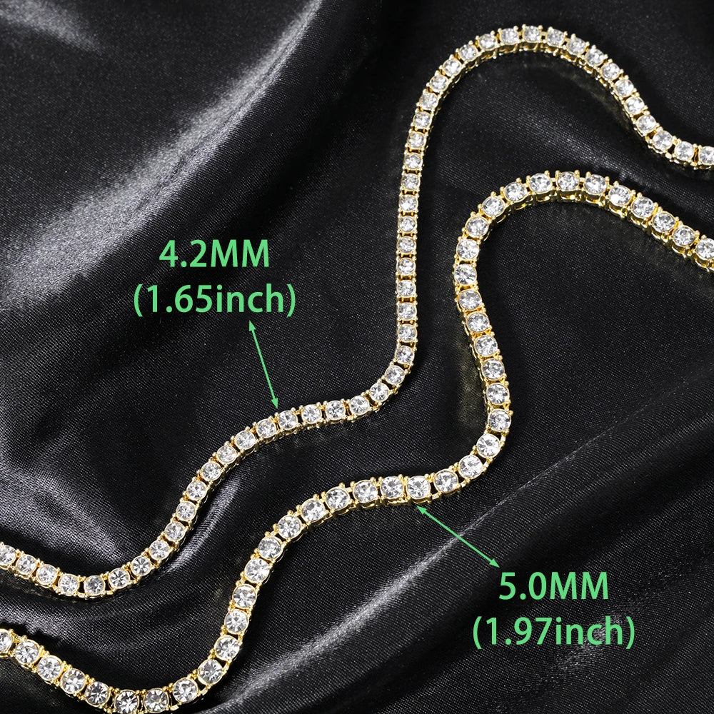 5mm Tennis Chain Necklace – Iced Out Rhinestone Link