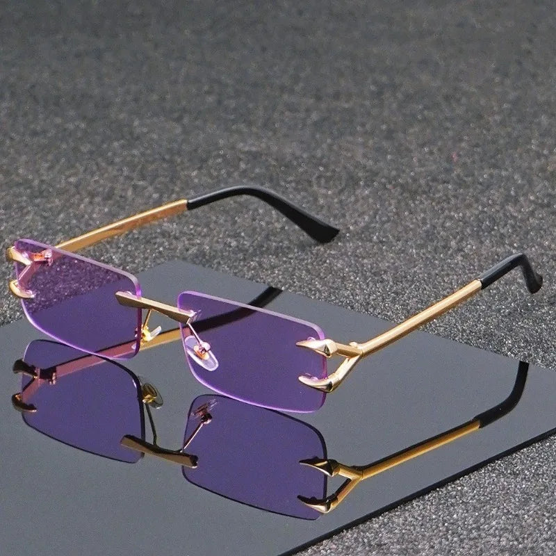 Unisex Frameless Square Fashion Glasses Lightweight