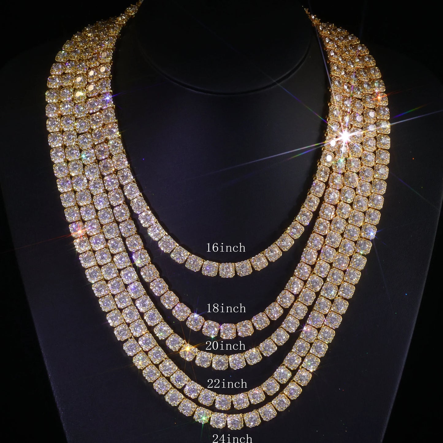 Clustered Tennis Chain Cuban Link Necklace With CZ