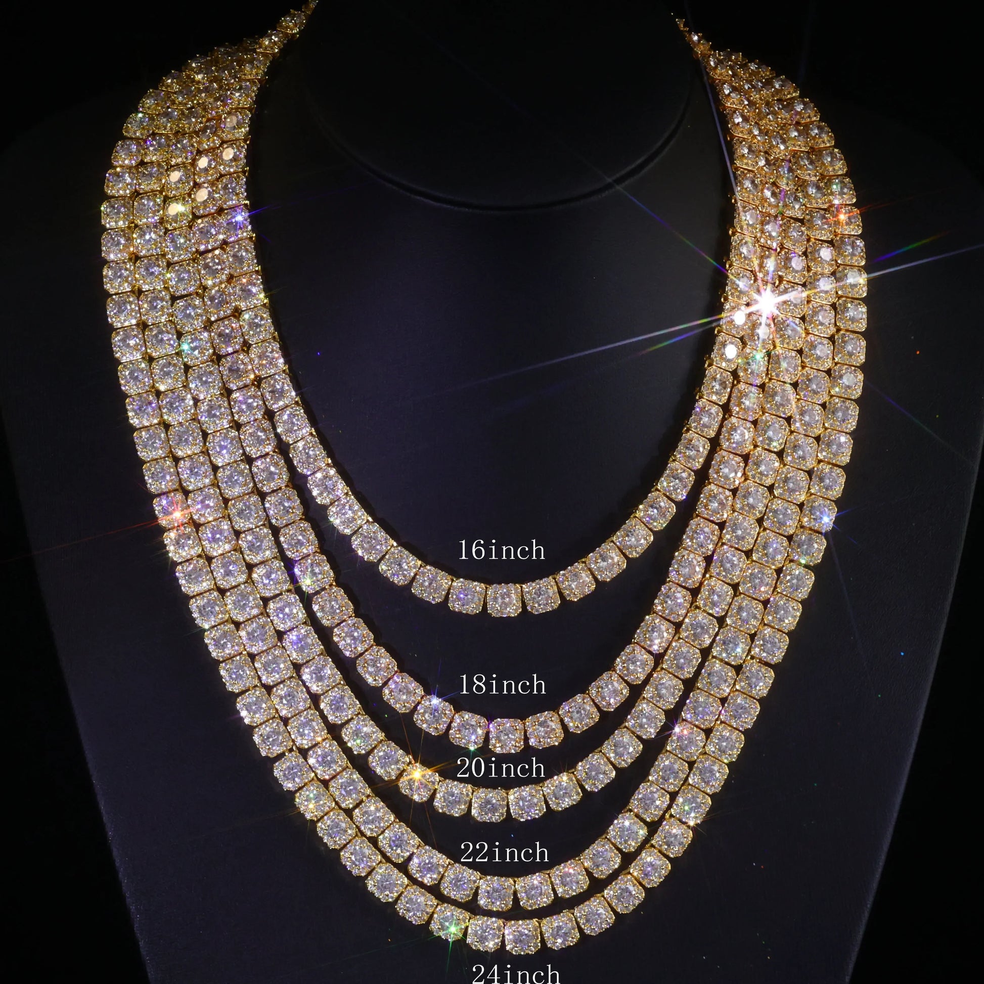 Clustered Tennis Chain Cuban Link Necklace With CZ