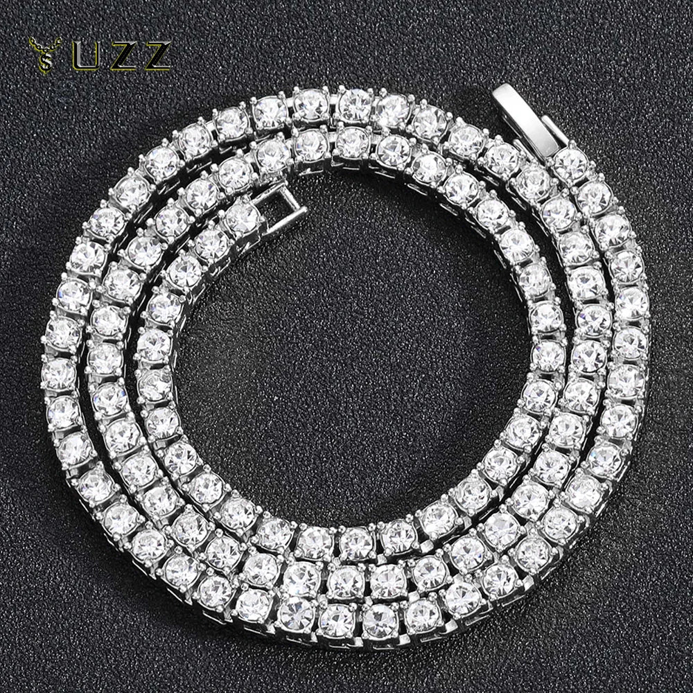 5mm Tennis Chain Necklace – Iced Out Rhinestone Link