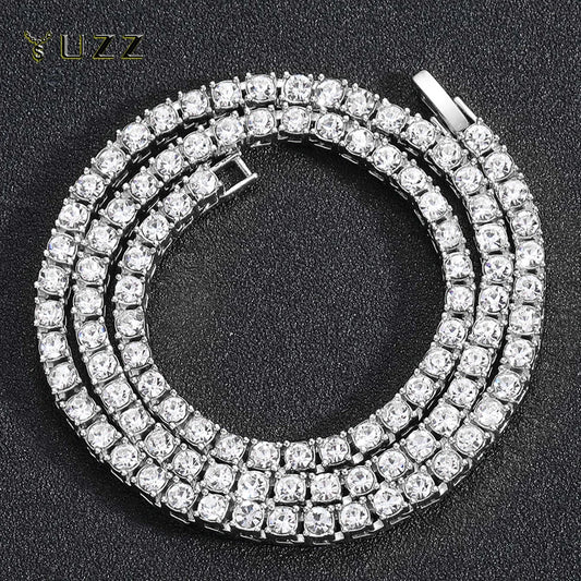 5mm Tennis Chain Necklace – Iced Out Rhinestone Link