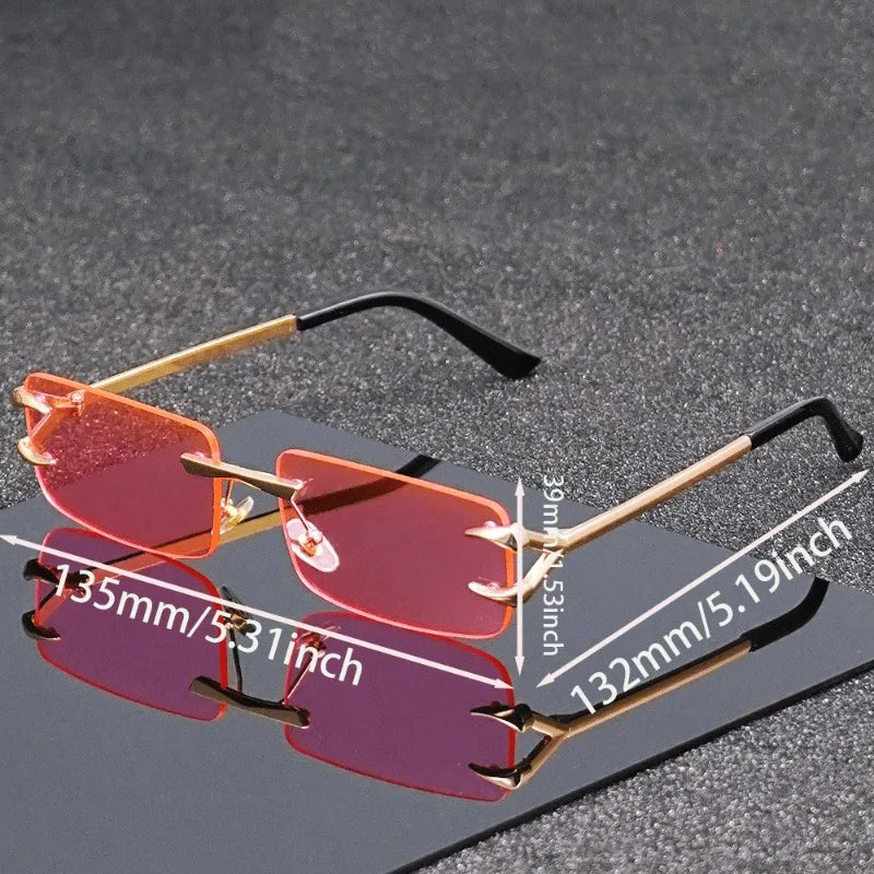 Unisex Frameless Square Fashion Glasses Lightweight