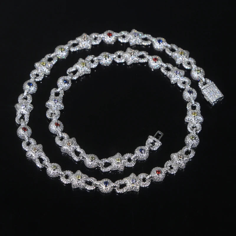 CZ Starfish Charm Hip Hop Cuban Chain Jewelry Set