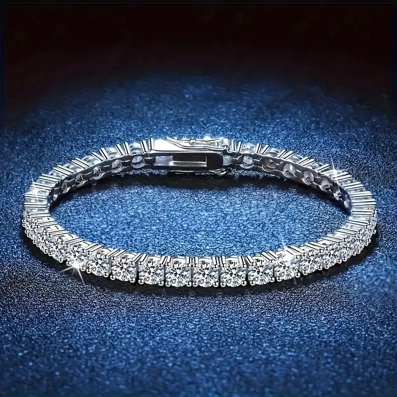 S925 Sterling Silver Zircon Charm Bracelet For Women