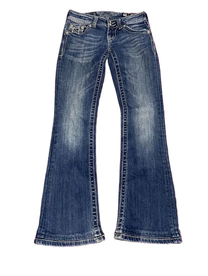 Women’s Y2K Wide Leg Jeans With Embroidered Back Pockets