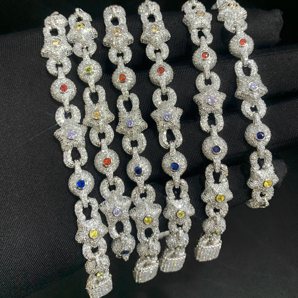 CZ Starfish Charm Hip Hop Cuban Chain Jewelry Set