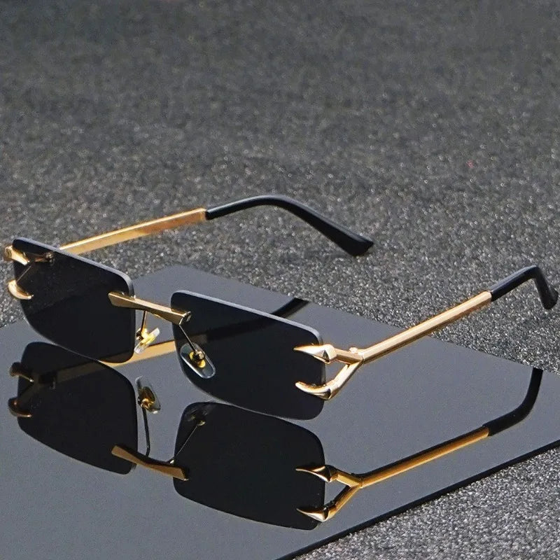 Unisex Frameless Square Fashion Glasses Lightweight