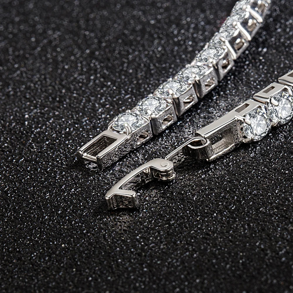 S925 Sterling Silver Zircon Charm Bracelet For Women