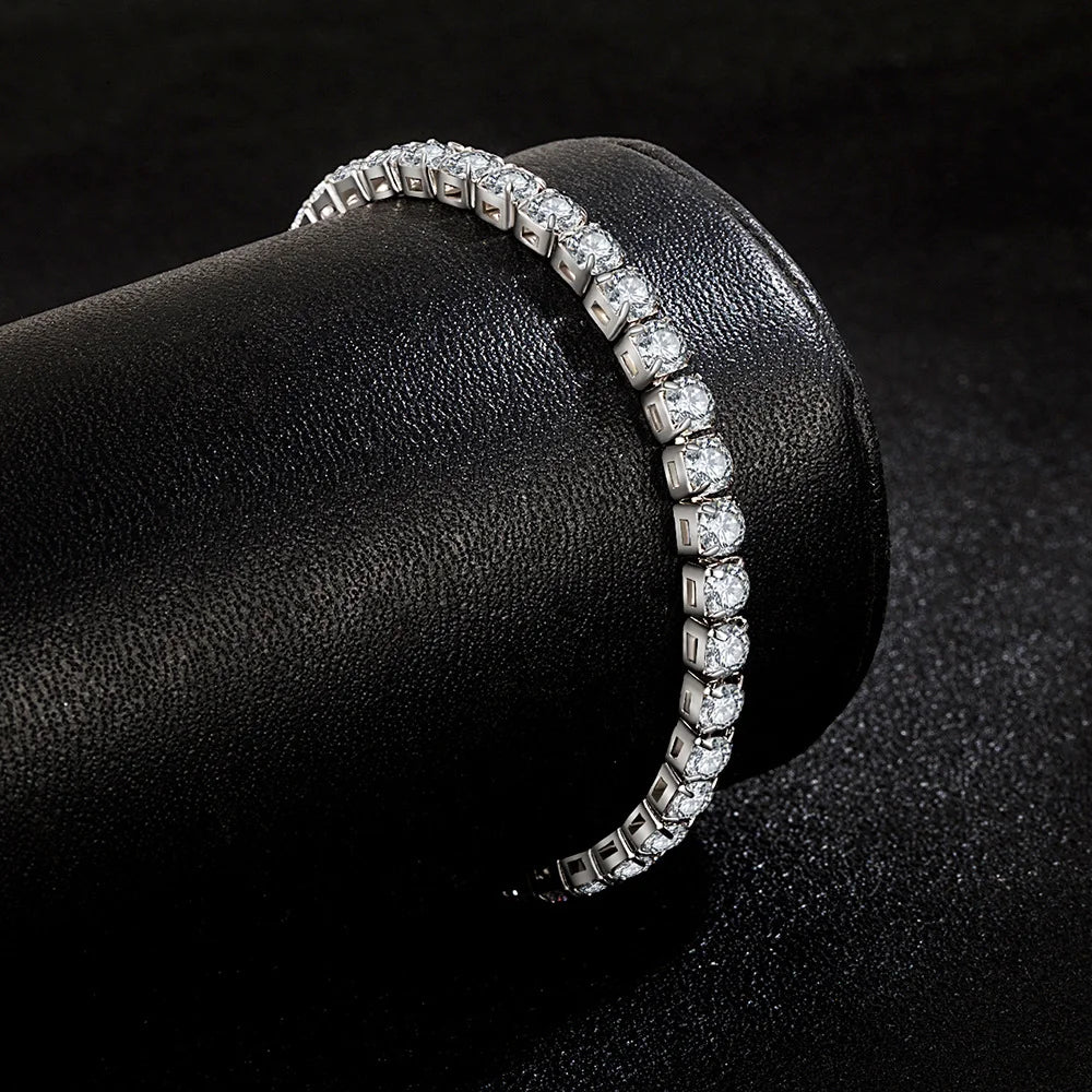 S925 Sterling Silver Zircon Charm Bracelet For Women
