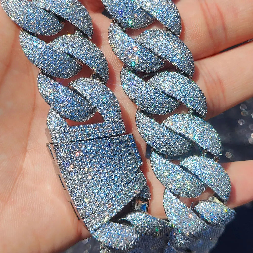 Iced Out Cuban Link Chain Necklace With 5A CZ Stones